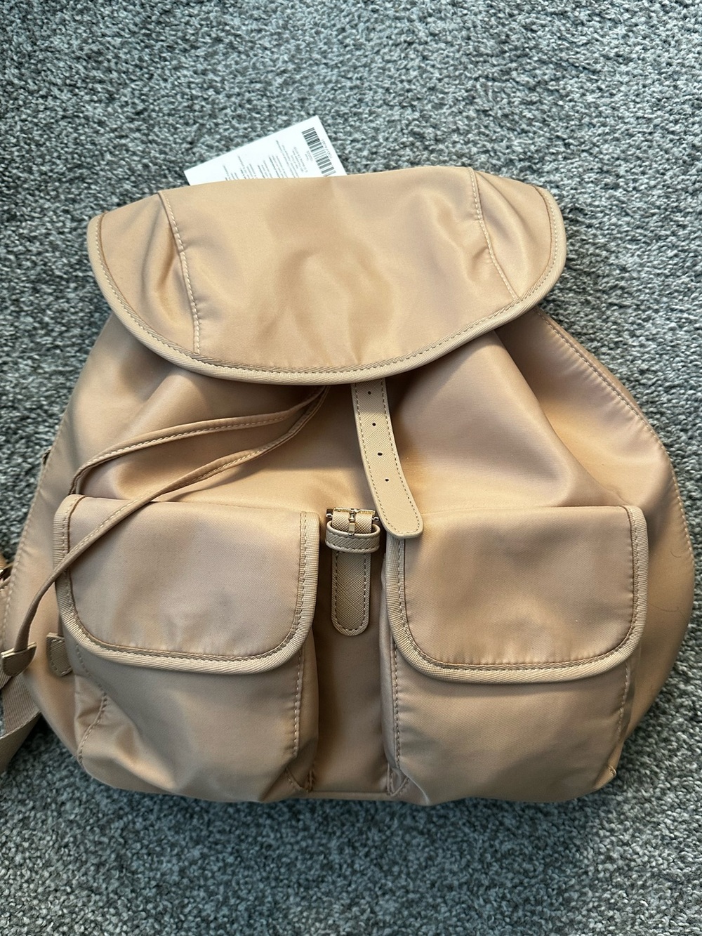 Year Of Ours Neutral Tan Nylon Drawstring Backpack